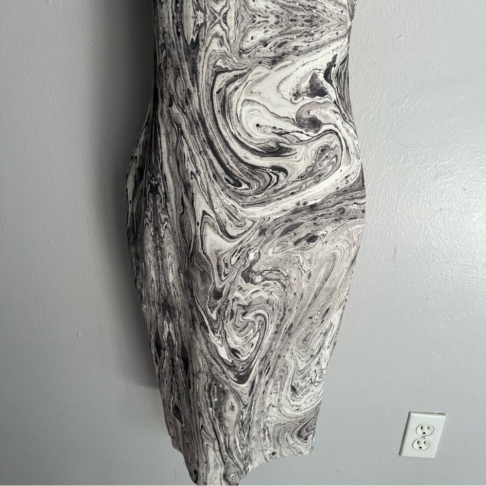 Zara Bloggers Favorite Marblee Printed Midi Scuba Dress Small - Picture 8 of 16